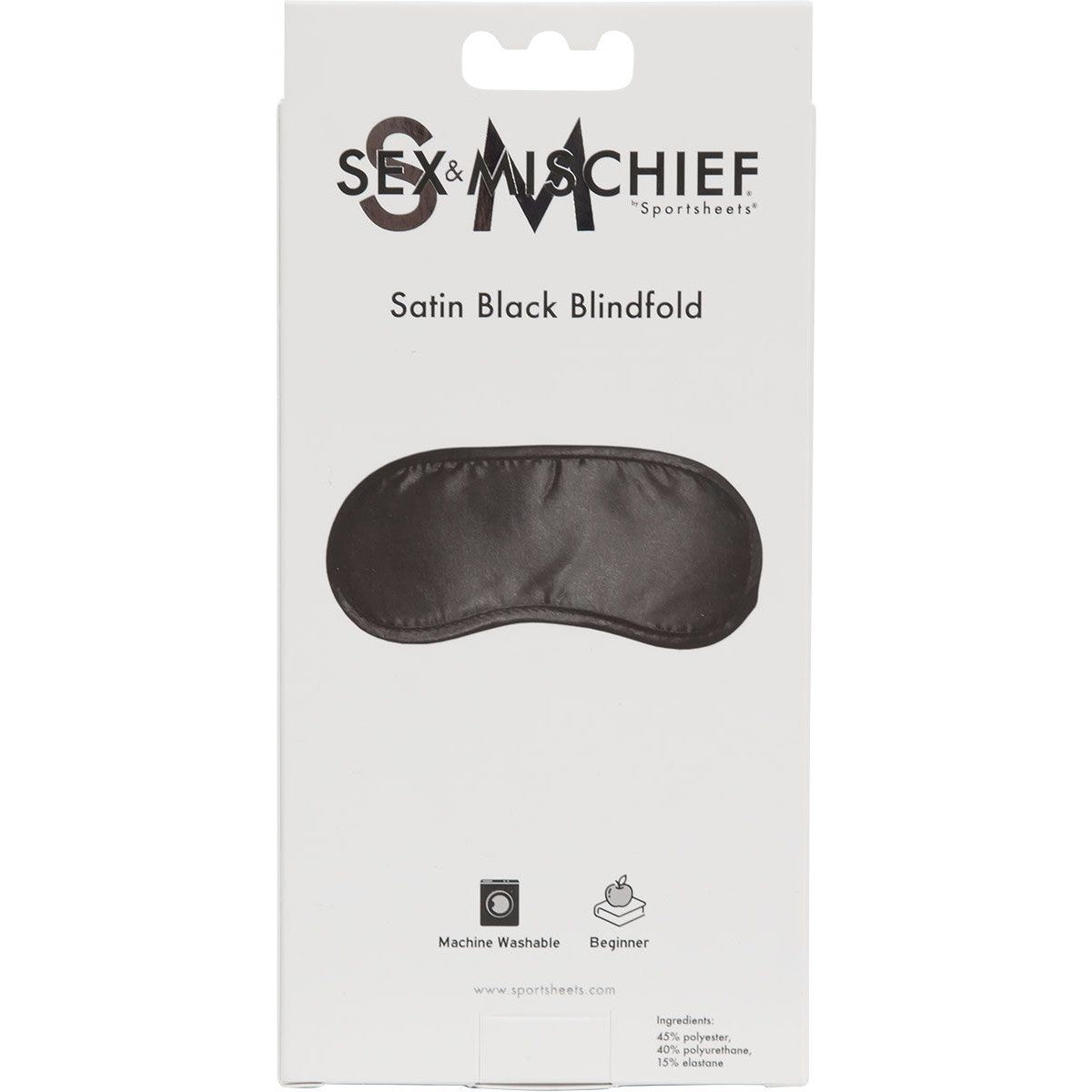 Sex & Mischief Satin Blindfold in Black Blindfolds - Tophatter Daily Deals