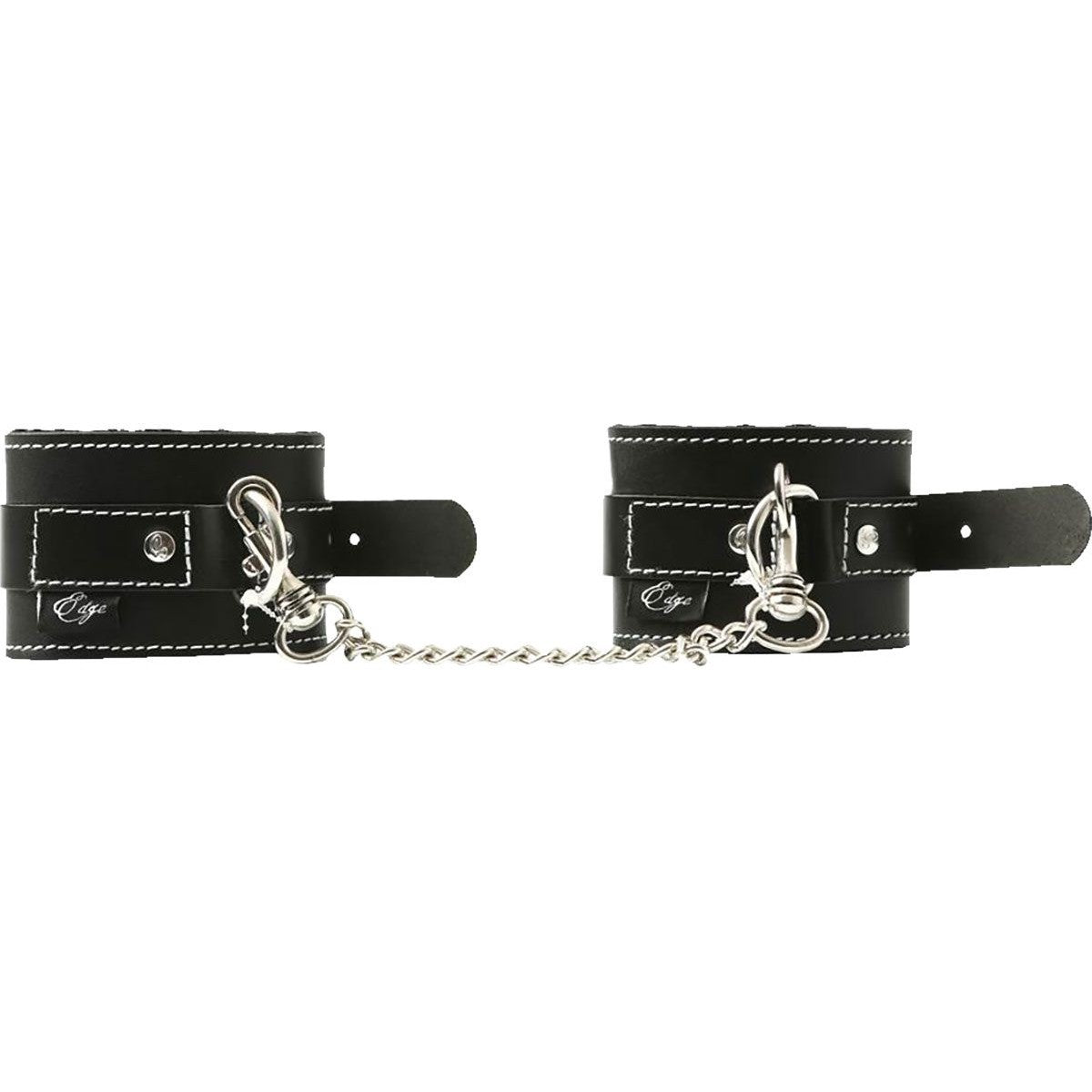 Edge Lined Leather Wrist Restraints in Black Wrist Cuffs - Tophatter Daily Deals