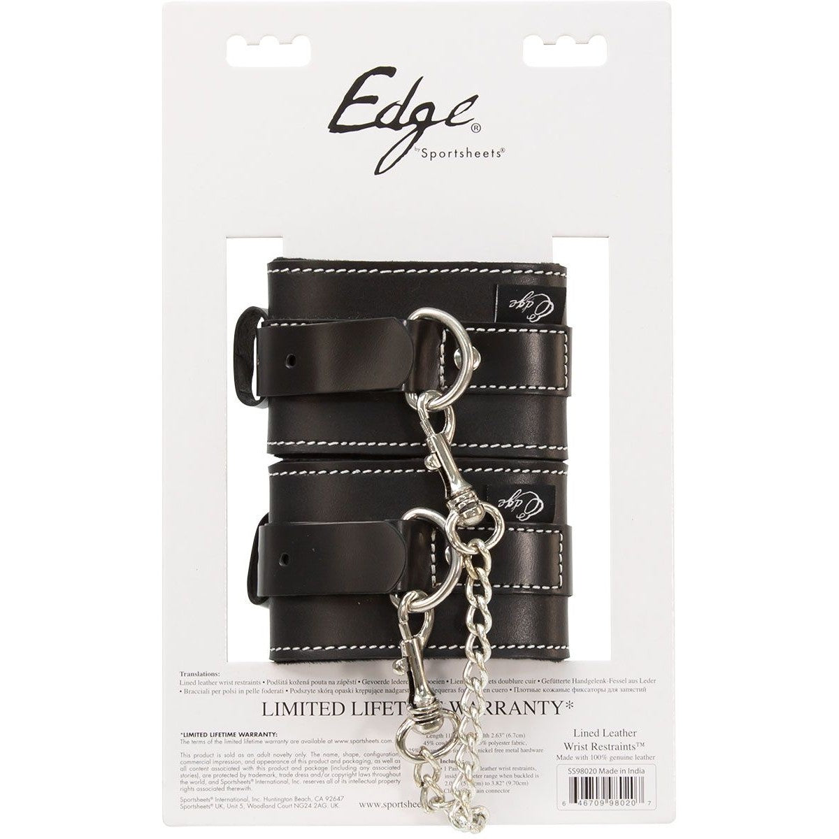 Edge Lined Leather Wrist Restraints in Black Wrist Cuffs - Tophatter Daily Deals
