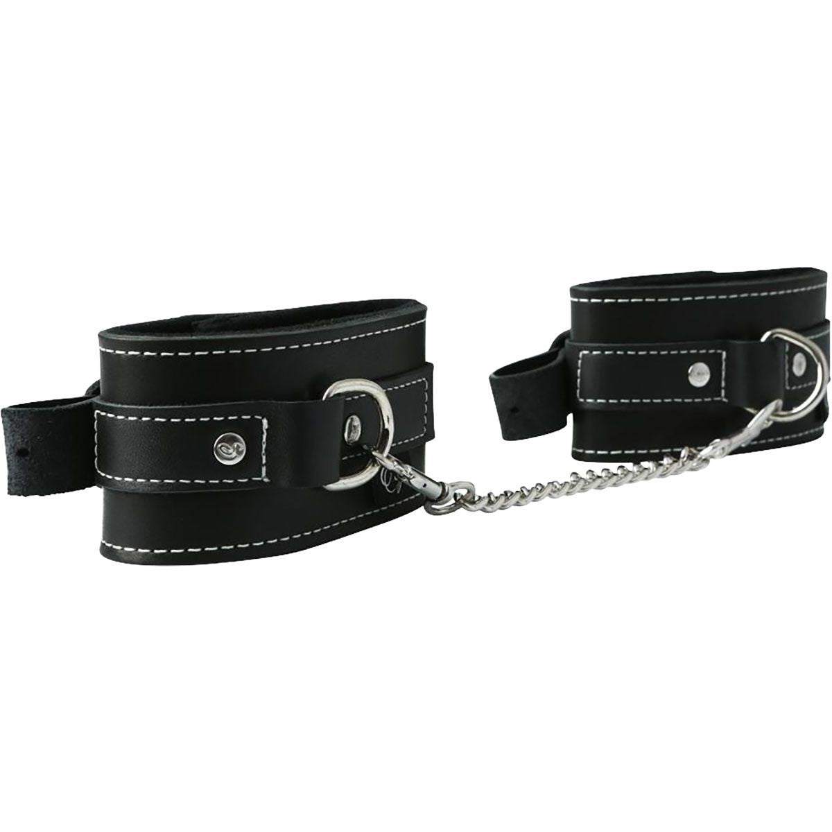 Edge Lined Leather Ankle Restraints in Black Ankle Cuffs - Tophatter Daily Deals