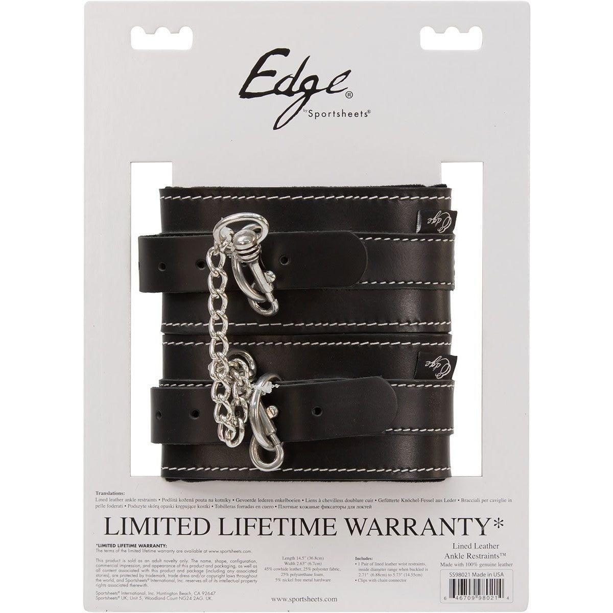 Edge Lined Leather Ankle Restraints in Black Ankle Cuffs - Tophatter Daily Deals
