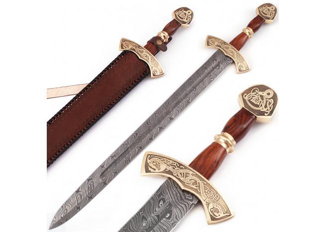 Warriors Call Damascus Steel Carolingian Viking Sword swords - Tophatter Daily Deals