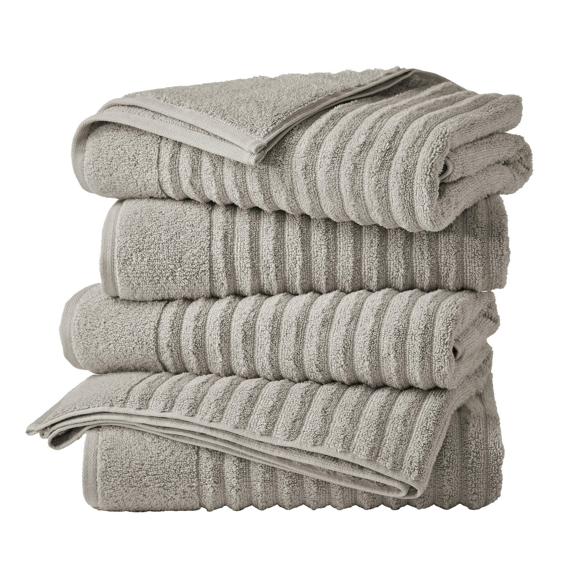 Luxury Combed Cotton Bath Towel Set - Karina Collection Bath Towel (Pack of 4) Mid Grey Bath - Tophatter Daily Deals