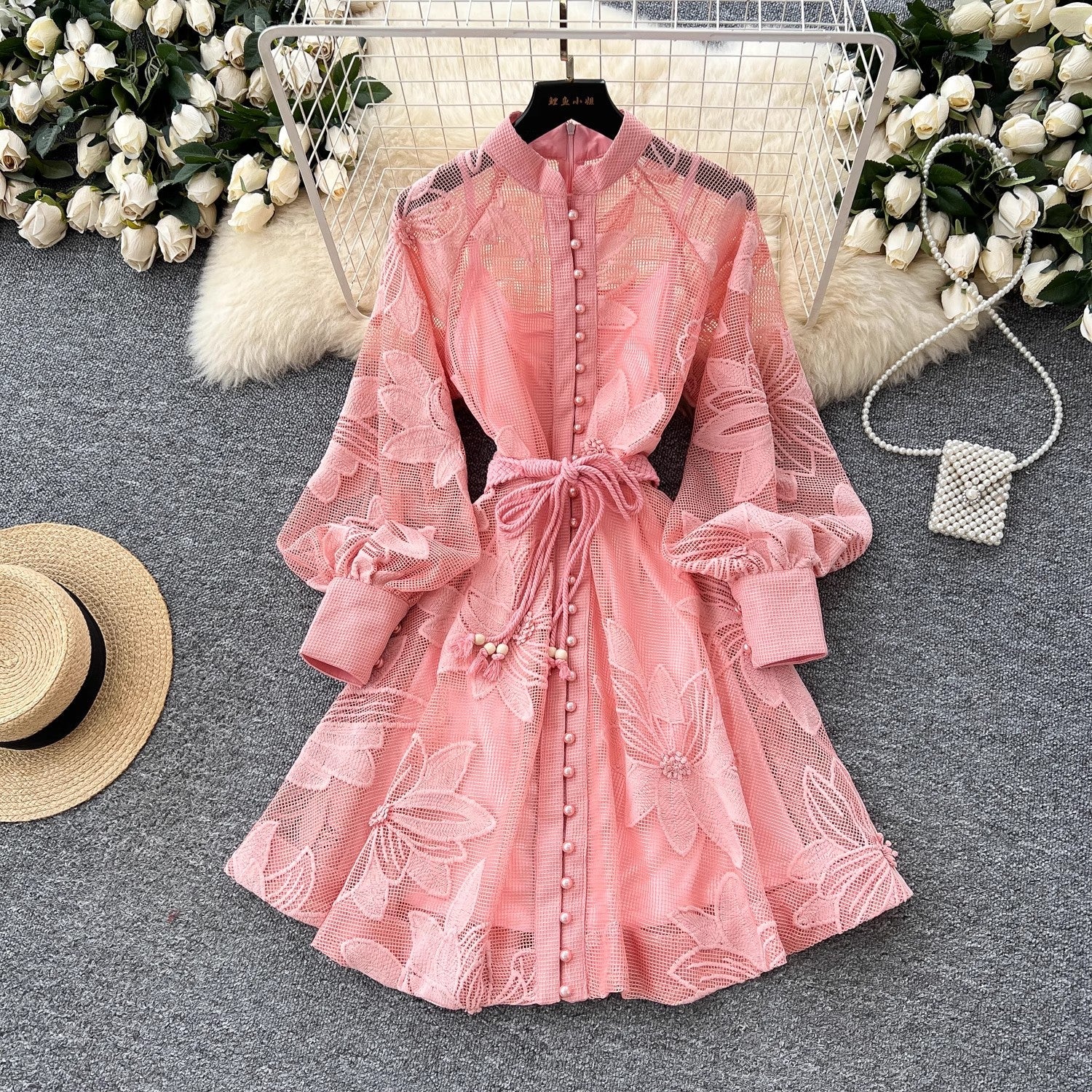 Stand Collar Belt Party Birthday Dress For Women Mini Dresses - Tophatter Daily Deals