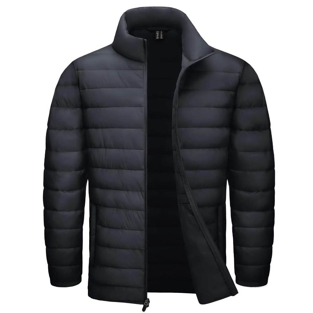 Stand Collar Lightweight Puffer Jackets Black Men Jackets - Tophatter Daily Deals