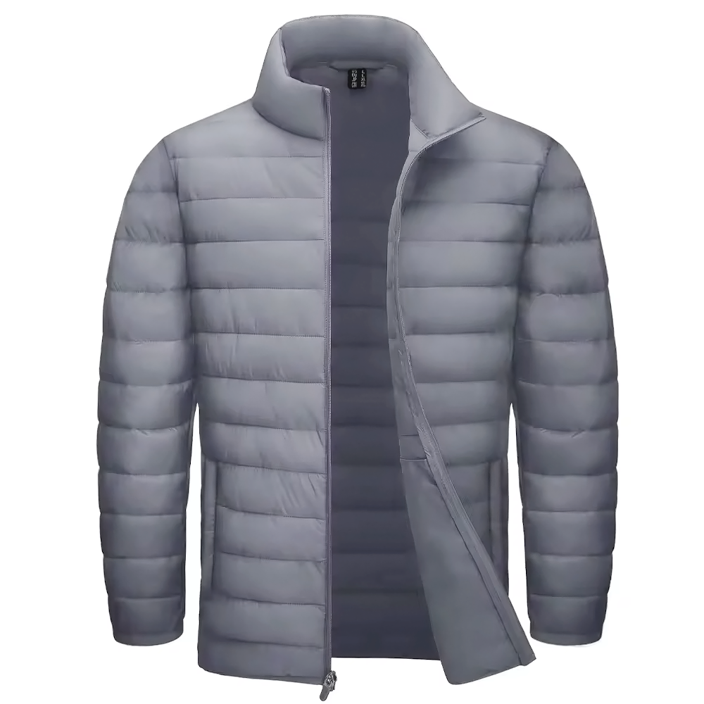 Stand Collar Lightweight Puffer Jackets Dark Gray Men Jackets - Tophatter Daily Deals