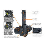 Right Handed Deluxe Tactical Drop Leg Holster w/ Removable Hip - Black TacticalGear/Holsters - Tophatter Daily Deals