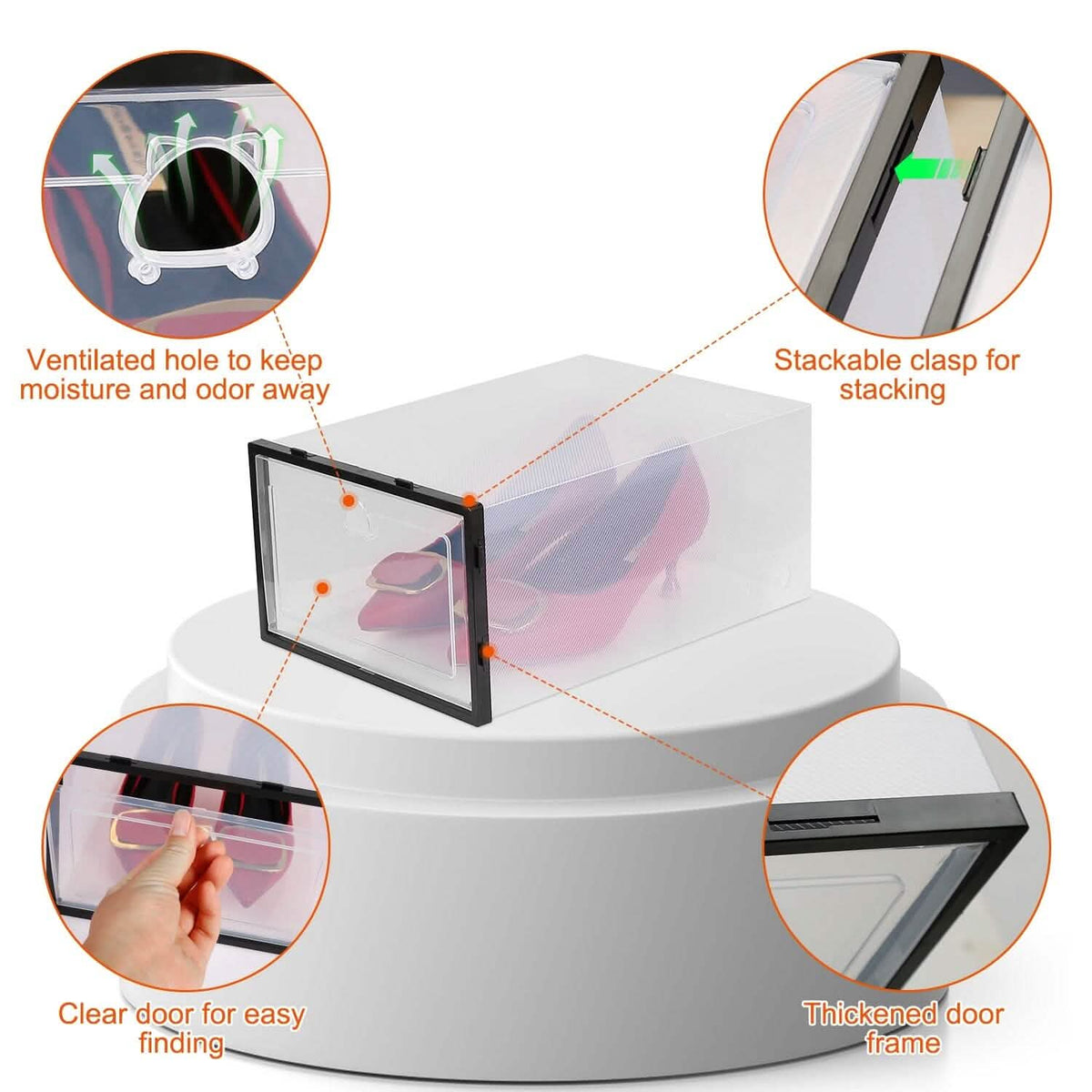 Stackable Shoe Storage Bin Transparent Dustproof Storage & Organization - Tophatter Daily Deals
