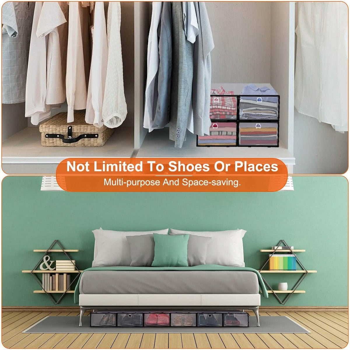 Stackable Shoe Storage Bin Transparent Dustproof Storage & Organization - Tophatter Daily Deals
