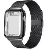 Stainless Steel Adjustable Wrist Strap with Screen Protector Black Smart Watches - Tophatter Daily Deals