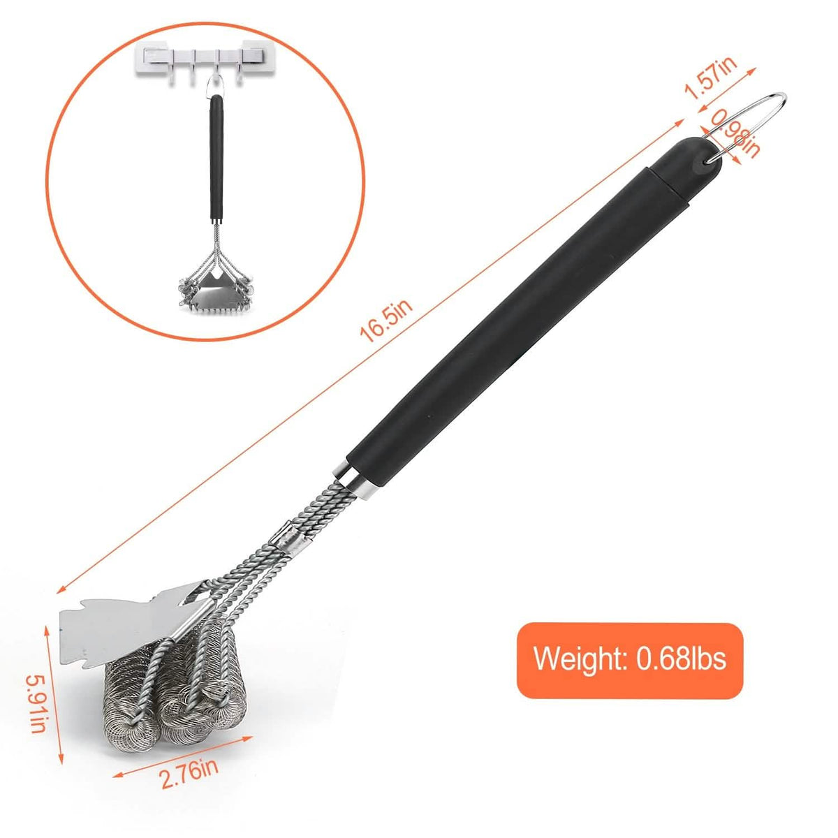 Stainless Steel BBQ Grill Cleaning Brush Kitchen Tools & Gadgets - Tophatter Daily Deals