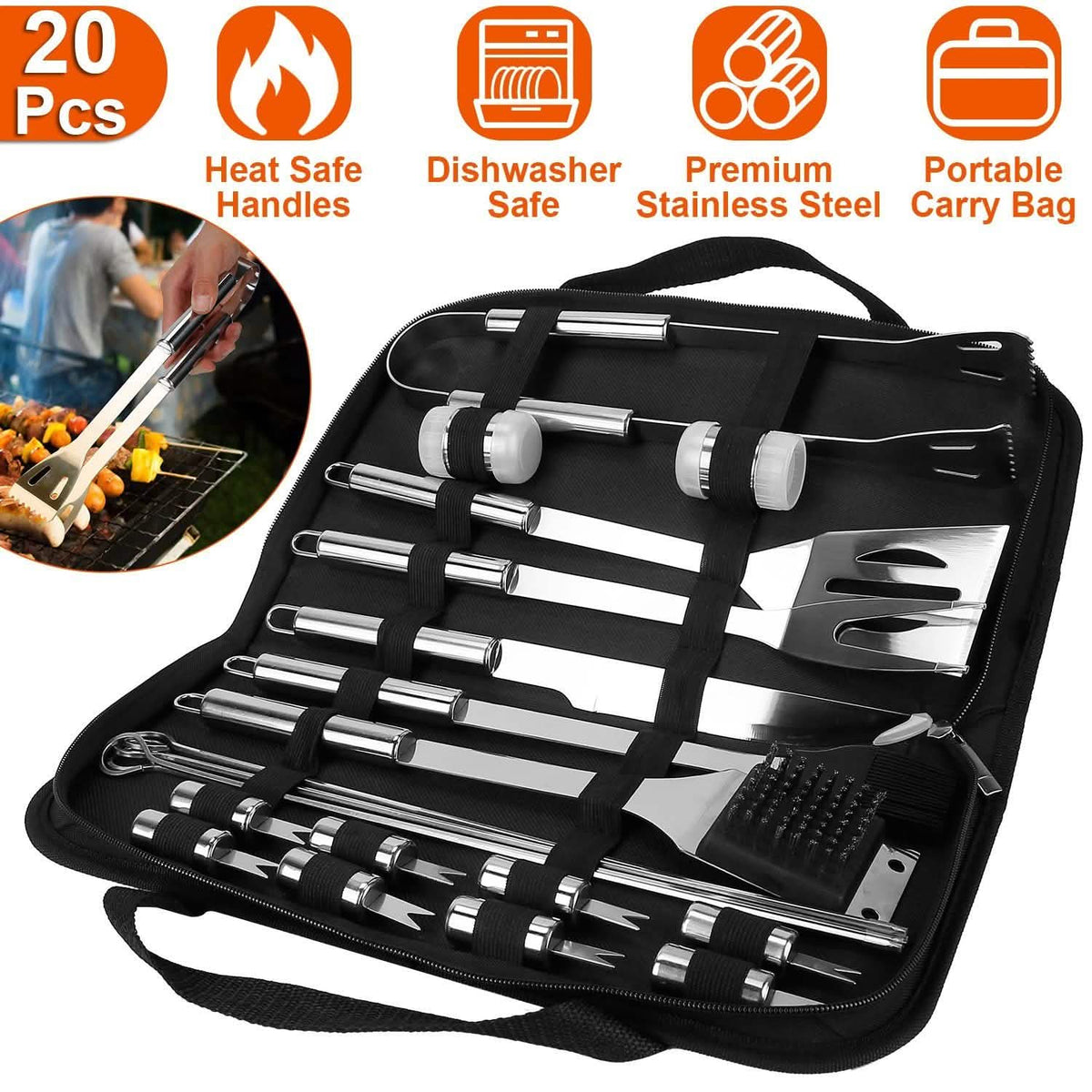 Stainless Steel BBQ Grill Tool Kit Kitchen Tools & Gadgets - Tophatter Daily Deals