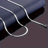 Stainless Steel Blade Unisex Flat Snake Clavicle Chain Necklaces - Tophatter Daily Deals