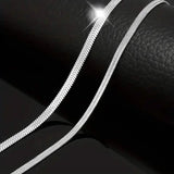 Stainless Steel Blade Unisex Flat Snake Clavicle Chain Necklaces - Tophatter Daily Deals