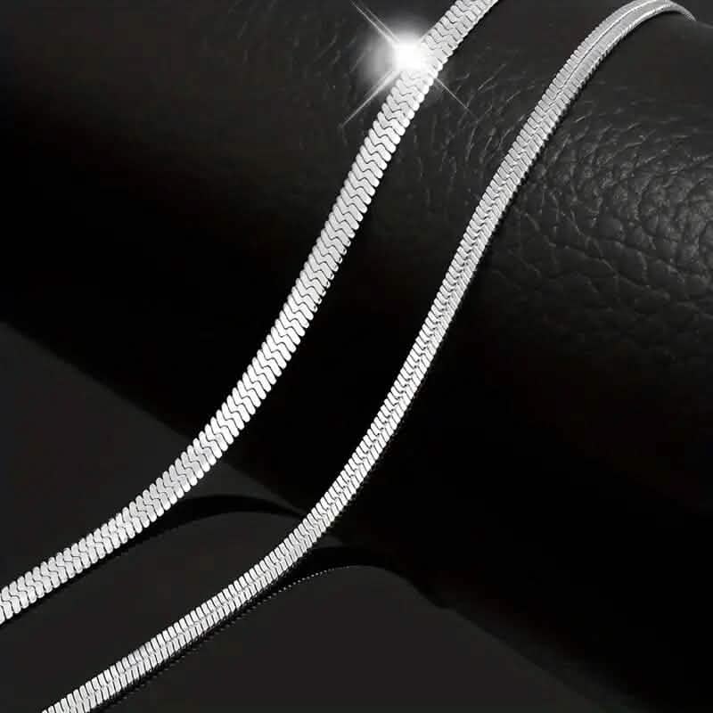 Stainless Steel Blade Unisex Flat Snake Clavicle Chain Necklaces - Tophatter Daily Deals