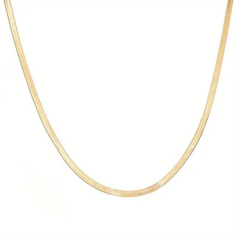 Stainless Steel Blade Unisex Flat Snake Clavicle Chain Necklaces - Tophatter Daily Deals