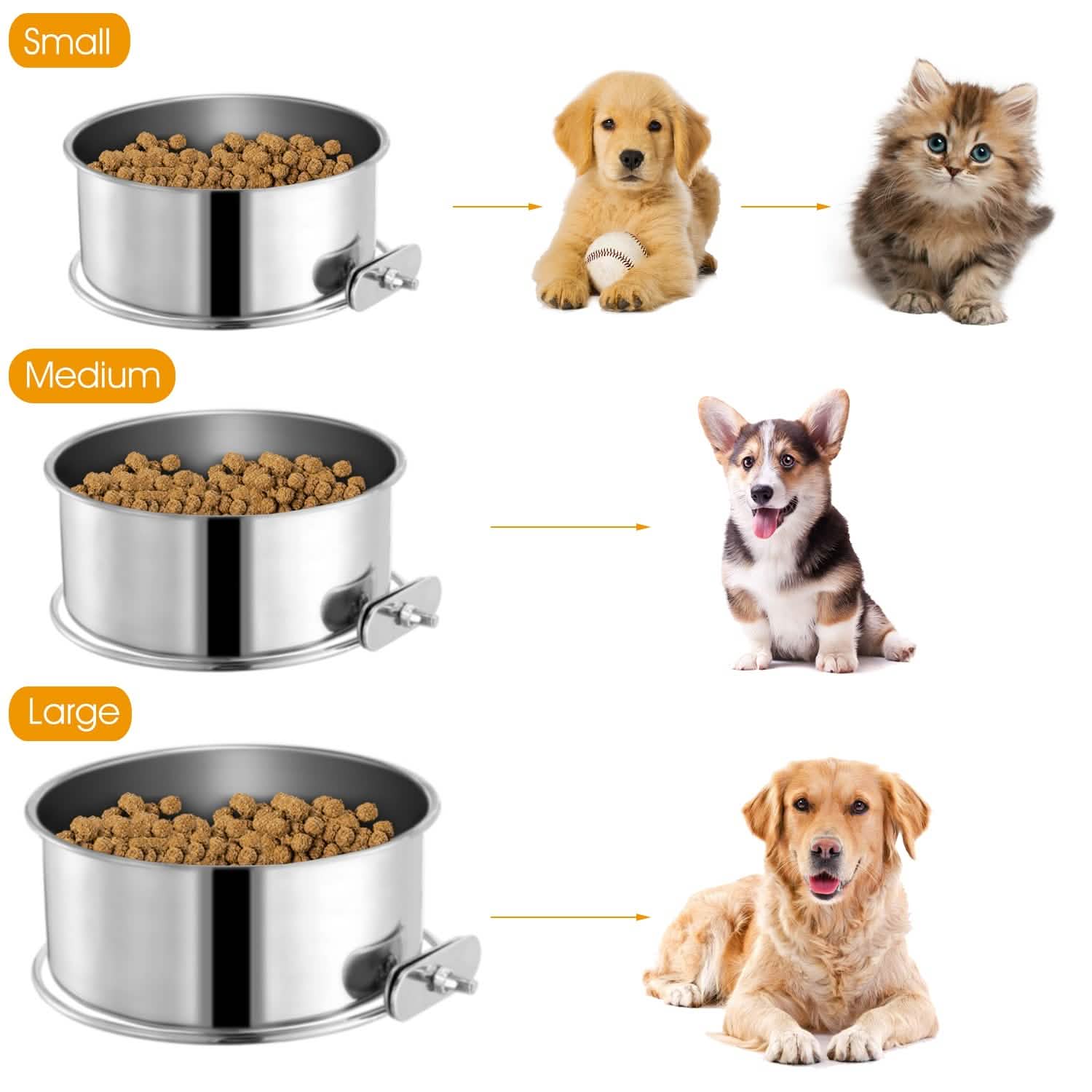 Stainless Steel Dog Pet Bowl Pet Supplies - Tophatter Daily Deals