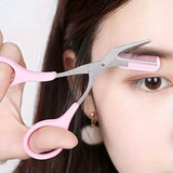 Stainless Steel Eyebrow Trimmer Set, Curved Eyebrow Razor and Scissors With Comb Beauty & Personal Care - Tophatter Daily Deals