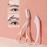 Stainless Steel Eyebrow Trimmer Set, Curved Eyebrow Razor and Scissors With Comb Beauty & Personal Care - Tophatter Daily Deals