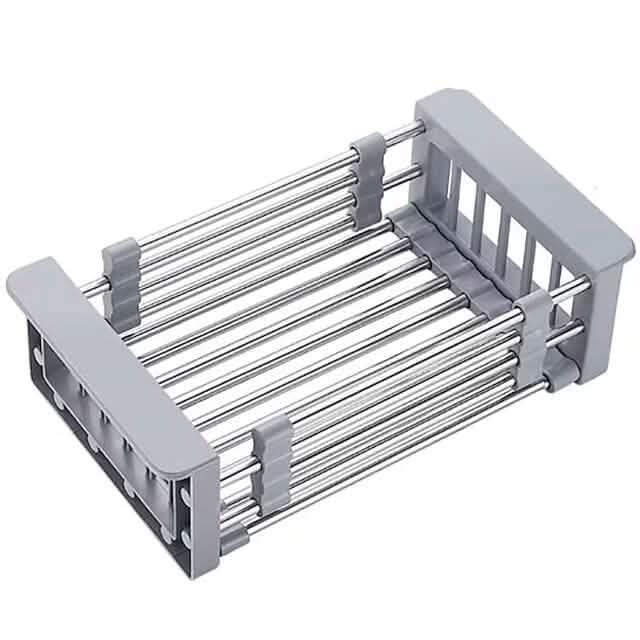 Stainless Steel Frame Drain Basket Telescopic Sink Frame Gray Kitchen Tools & Gadgets - Tophatter Daily Deals