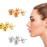 Stainless Steel Hypoallergenic Ball Shaped Stud Earrings Earrings - Tophatter Daily Deals
