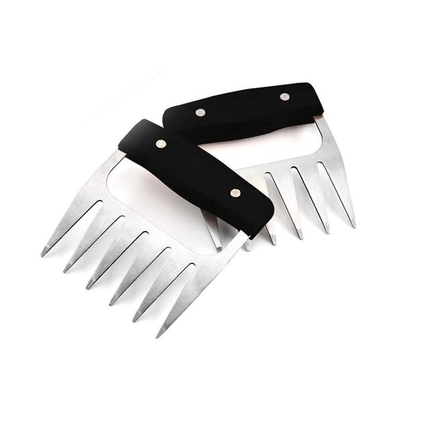 Stainless Steel Meat-Shredding Claws with Wooden Handle Black Kitchen Tools & Gadgets - Tophatter Daily Deals