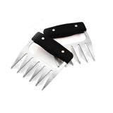 Stainless Steel Meat-Shredding Claws with Wooden Handle Black Kitchen Tools & Gadgets - Tophatter Daily Deals
