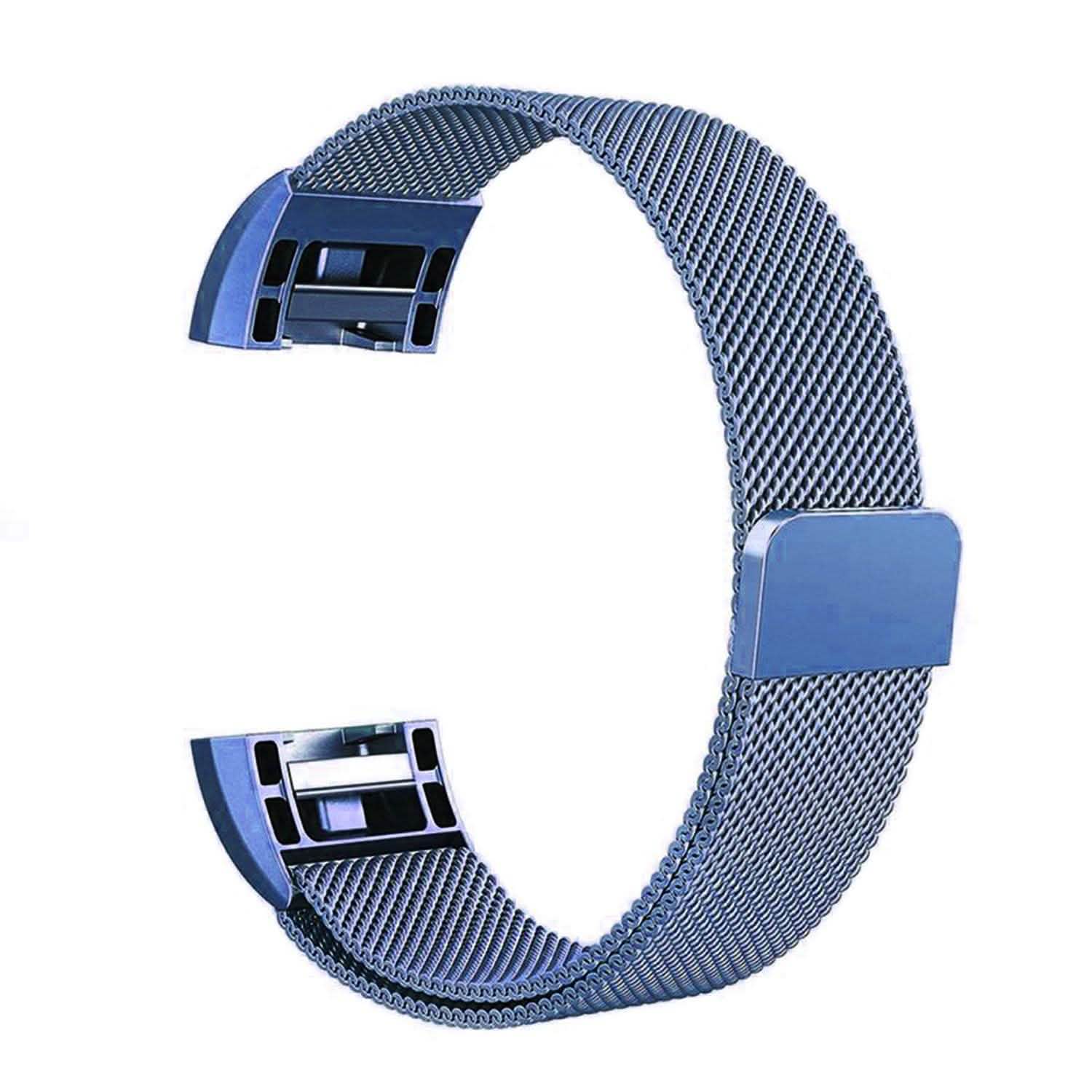 Stainless Steel Mesh Milanese Loop Band for Fitbit Charge 2 Blue Mobile Accessories - Tophatter Daily Deals