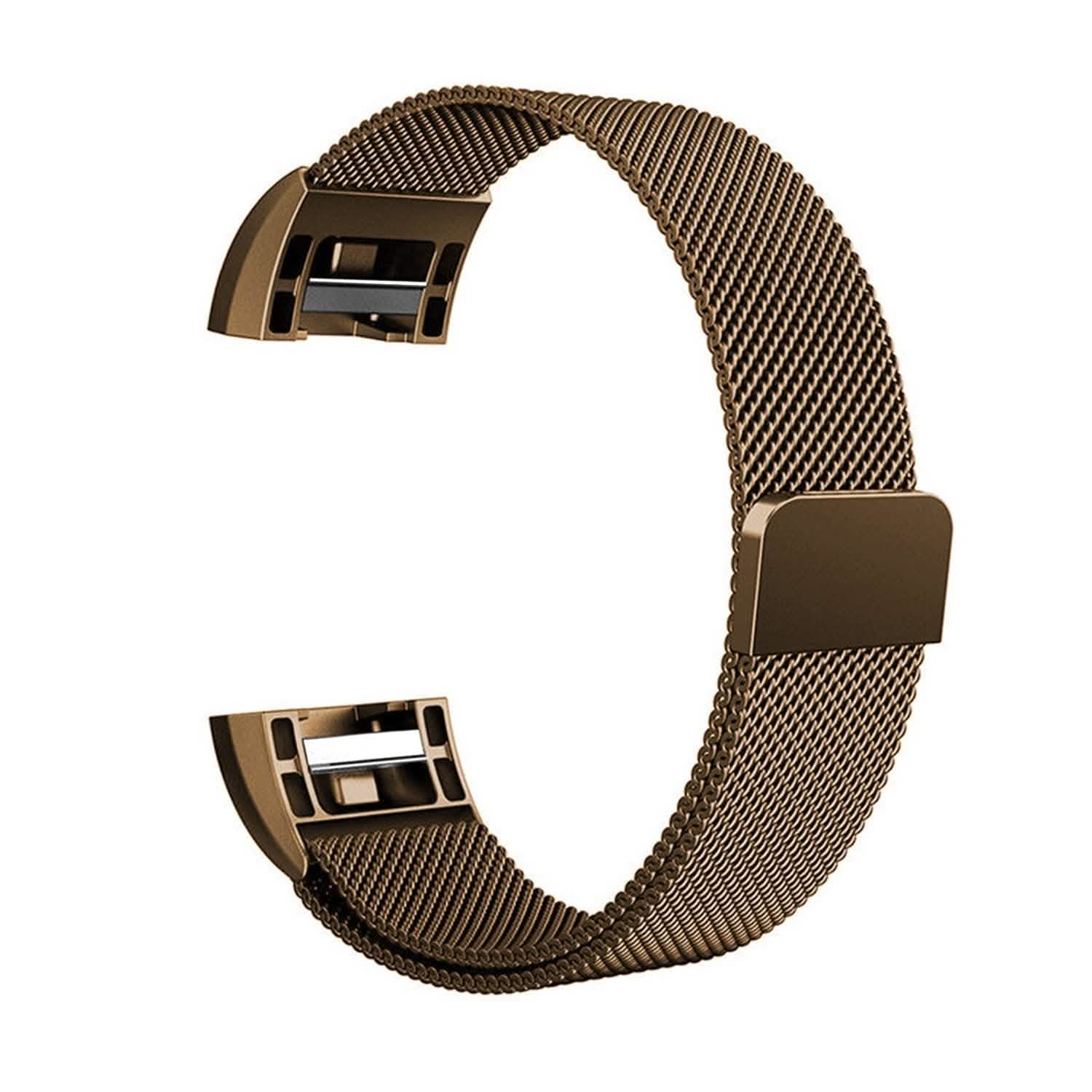 Stainless Steel Mesh Milanese Loop Band for Fitbit Charge 2 Coffee Mobile Accessories - Tophatter Daily Deals