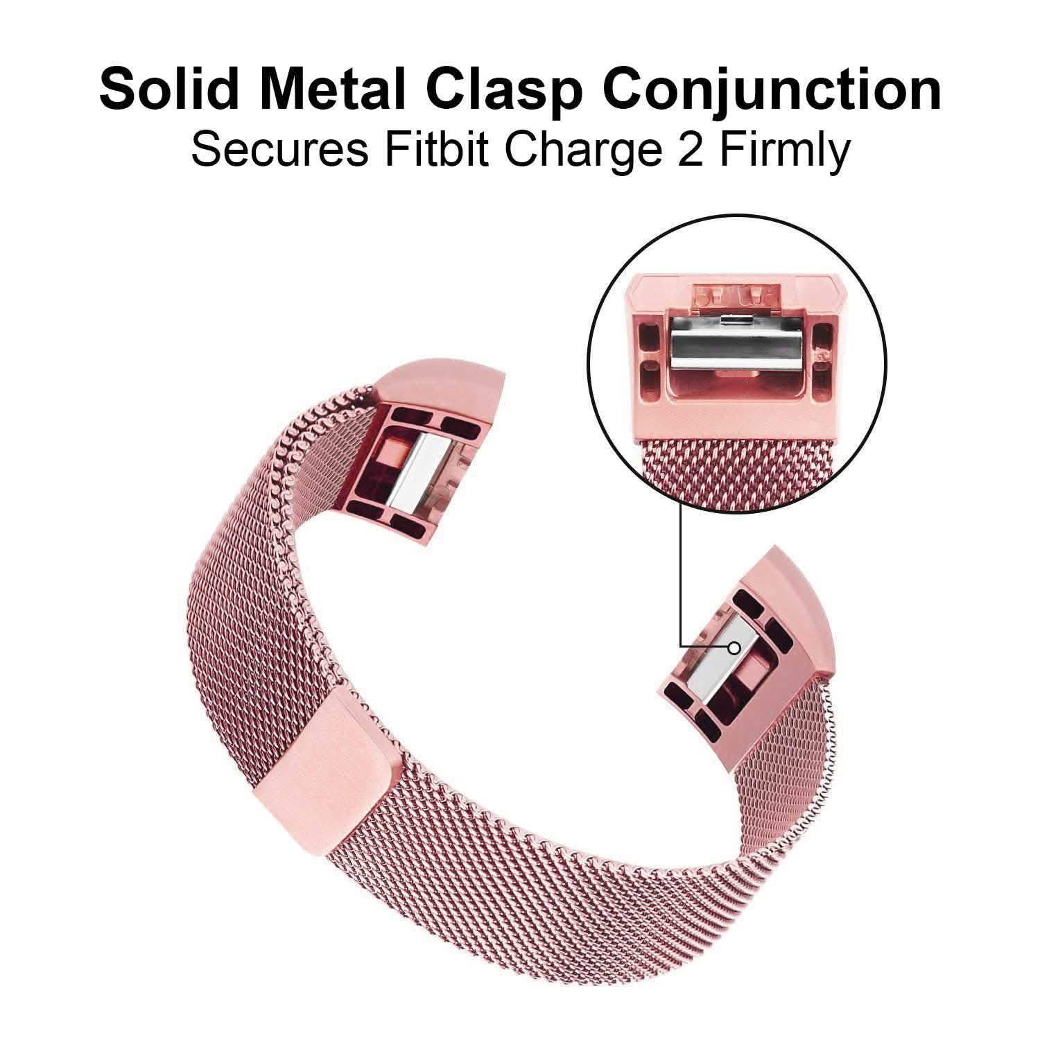 Stainless Steel Mesh Milanese Loop Band for Fitbit Charge 2 Mobile Accessories - Tophatter Daily Deals
