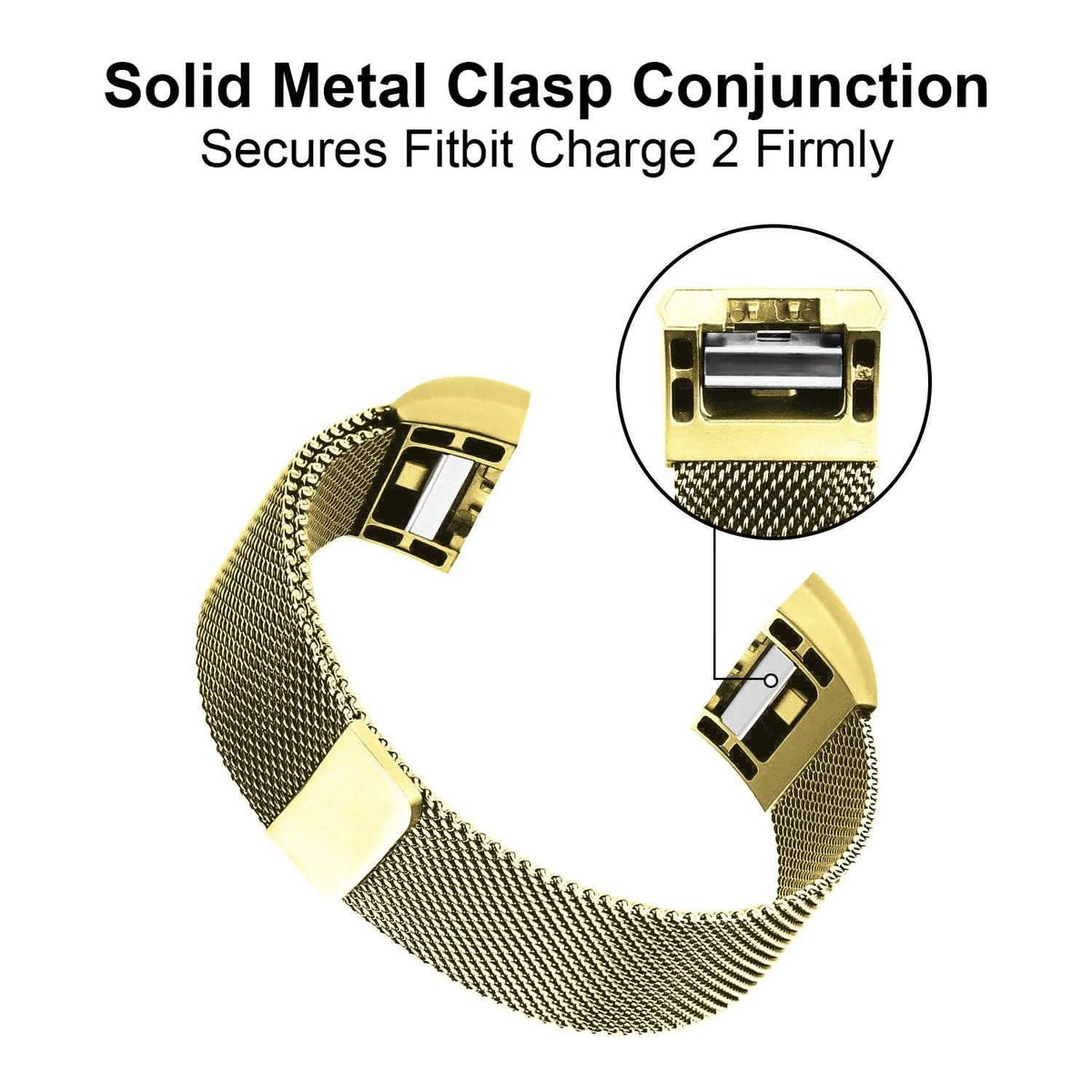 Stainless Steel Mesh Milanese Loop Band for Fitbit Charge 2 Mobile Accessories - Tophatter Daily Deals