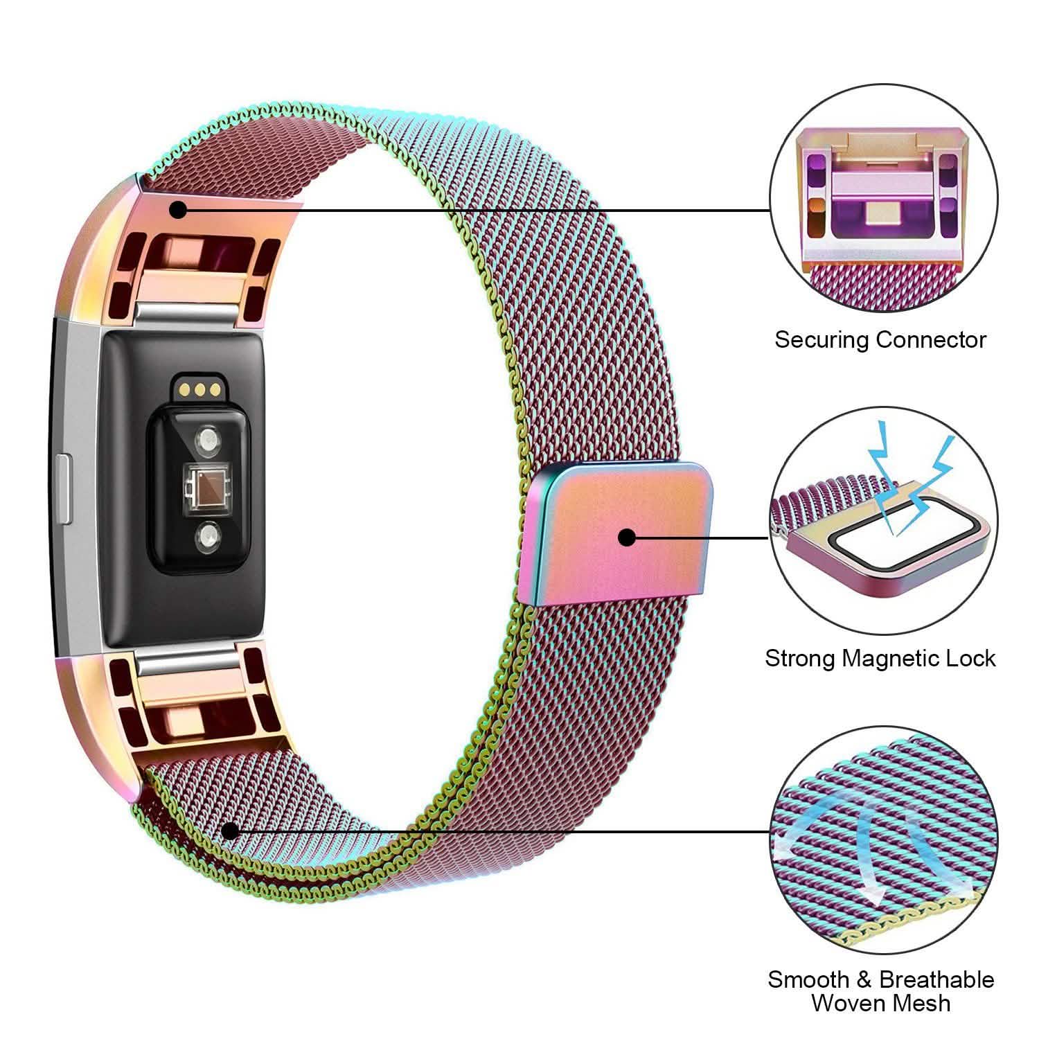 Stainless Steel Mesh Milanese Loop Band for Fitbit Charge 2 Mobile Accessories - Tophatter Daily Deals