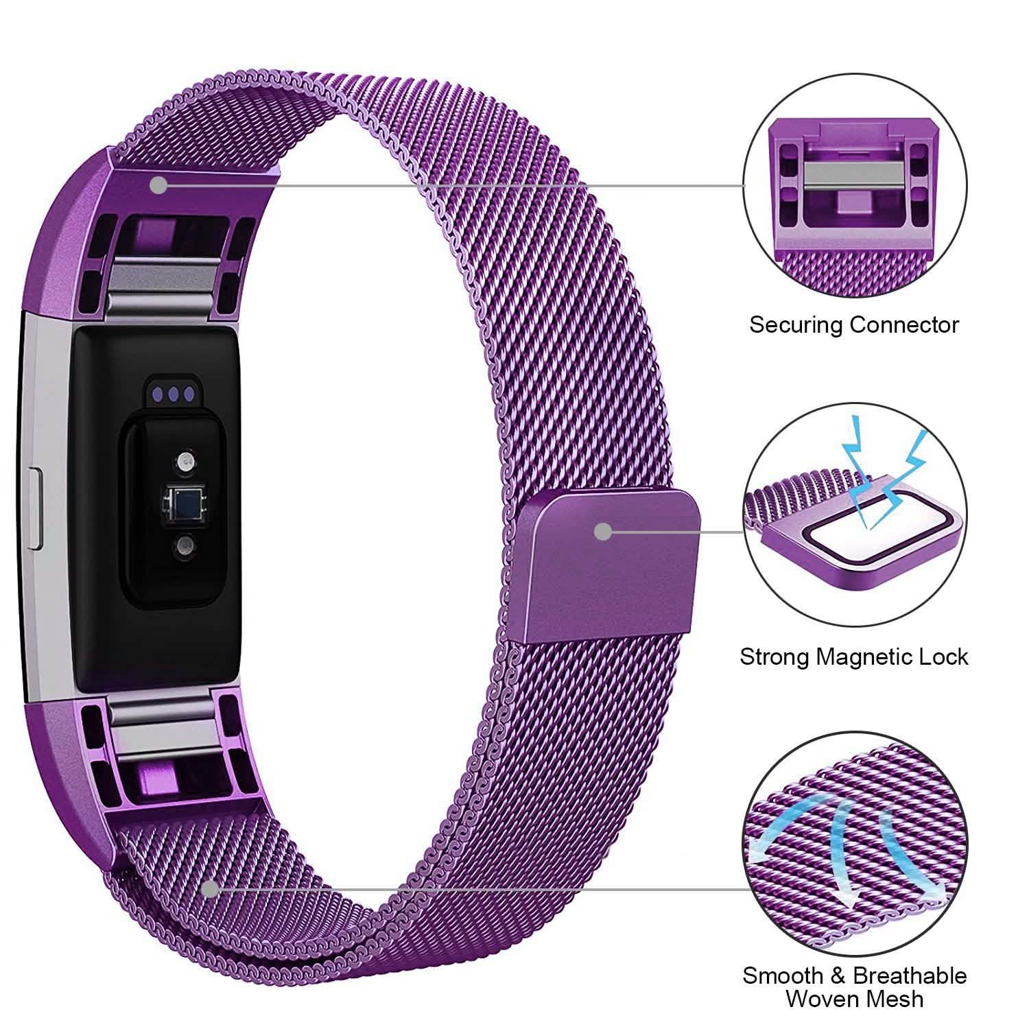 Stainless Steel Mesh Milanese Loop Band for Fitbit Charge 2 Mobile Accessories - Tophatter Daily Deals