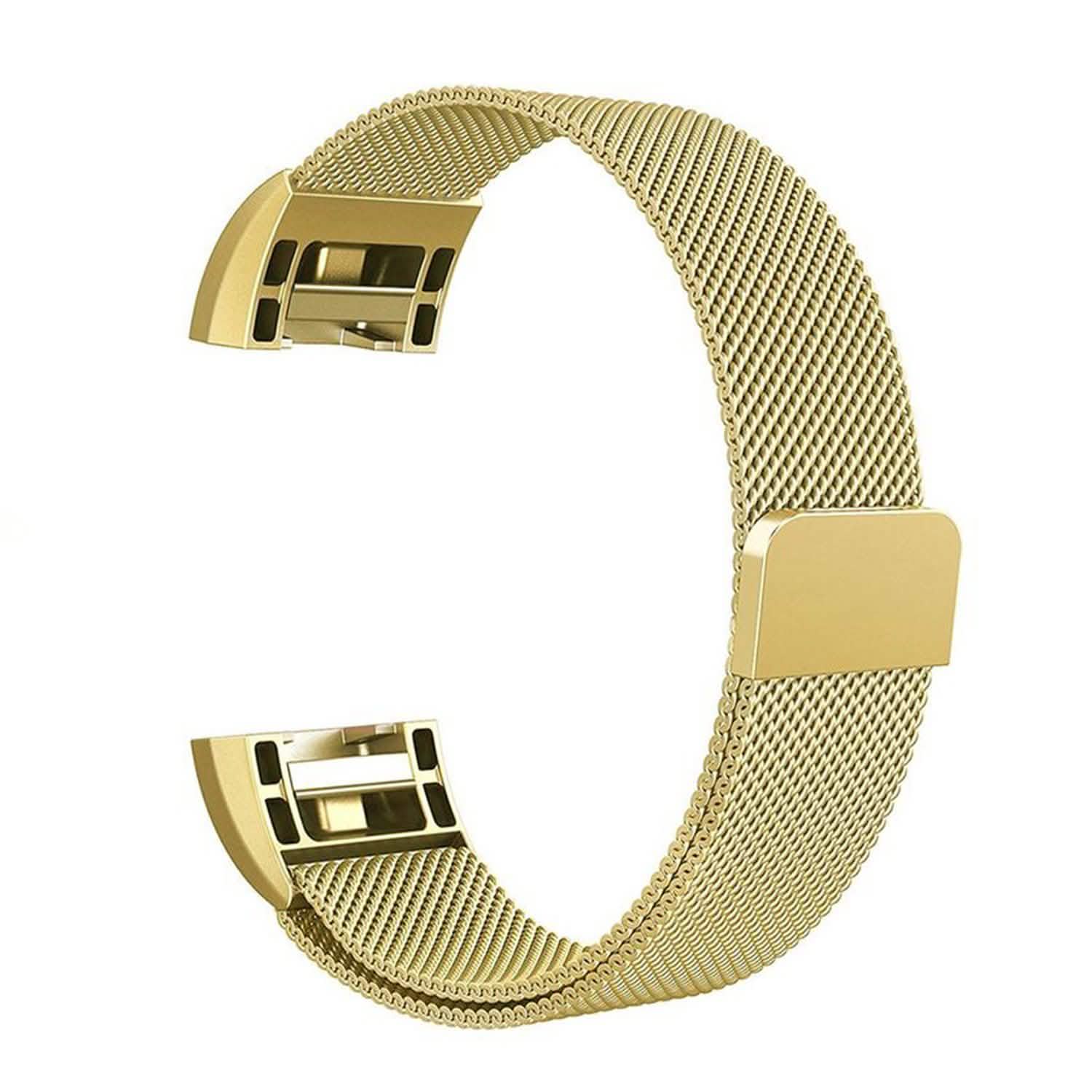 Stainless Steel Mesh Milanese Loop Band for Fitbit Charge 2 Gold Mobile Accessories - Tophatter Daily Deals