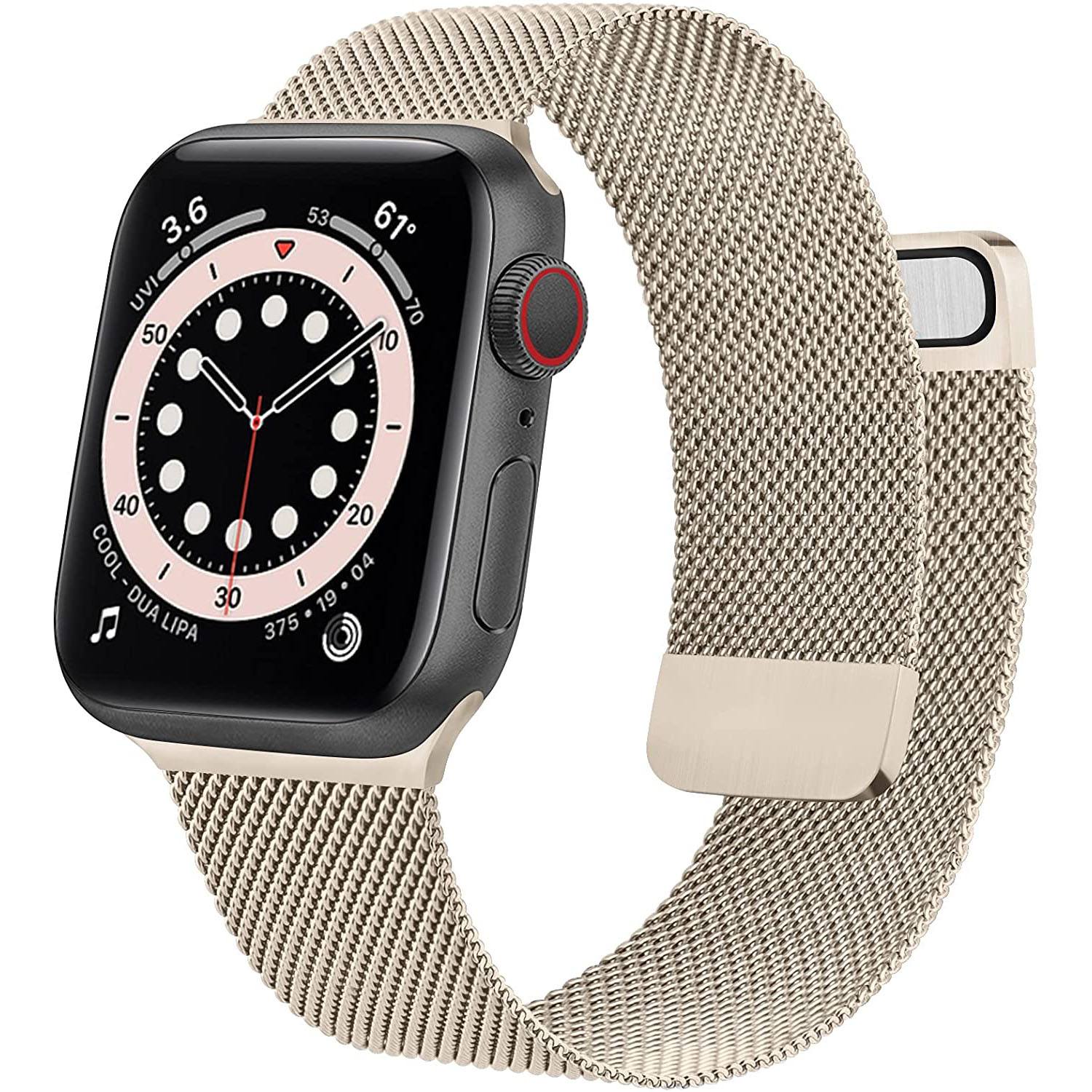 Stainless Steel Mesh Strap Replacement for Apple Watch Champagne Watch Band - Tophatter Daily Deals