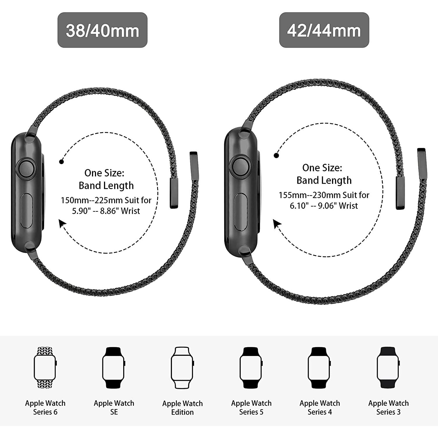 Stainless Steel Mesh Strap Replacement for Apple Watch Watch Band - Tophatter Daily Deals