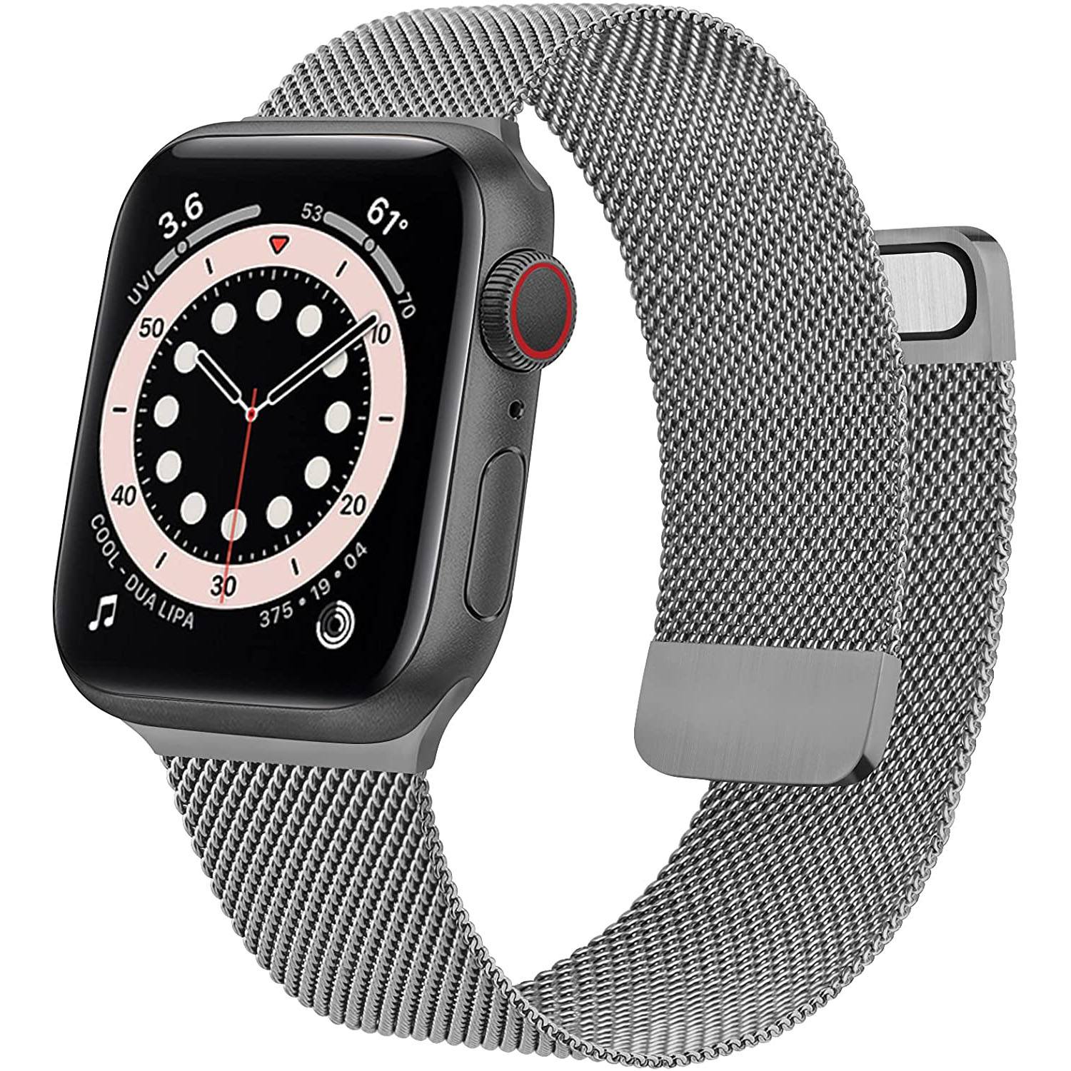 Stainless Steel Mesh Strap Replacement for Apple Watch Dark Gray Watch Band - Tophatter Daily Deals