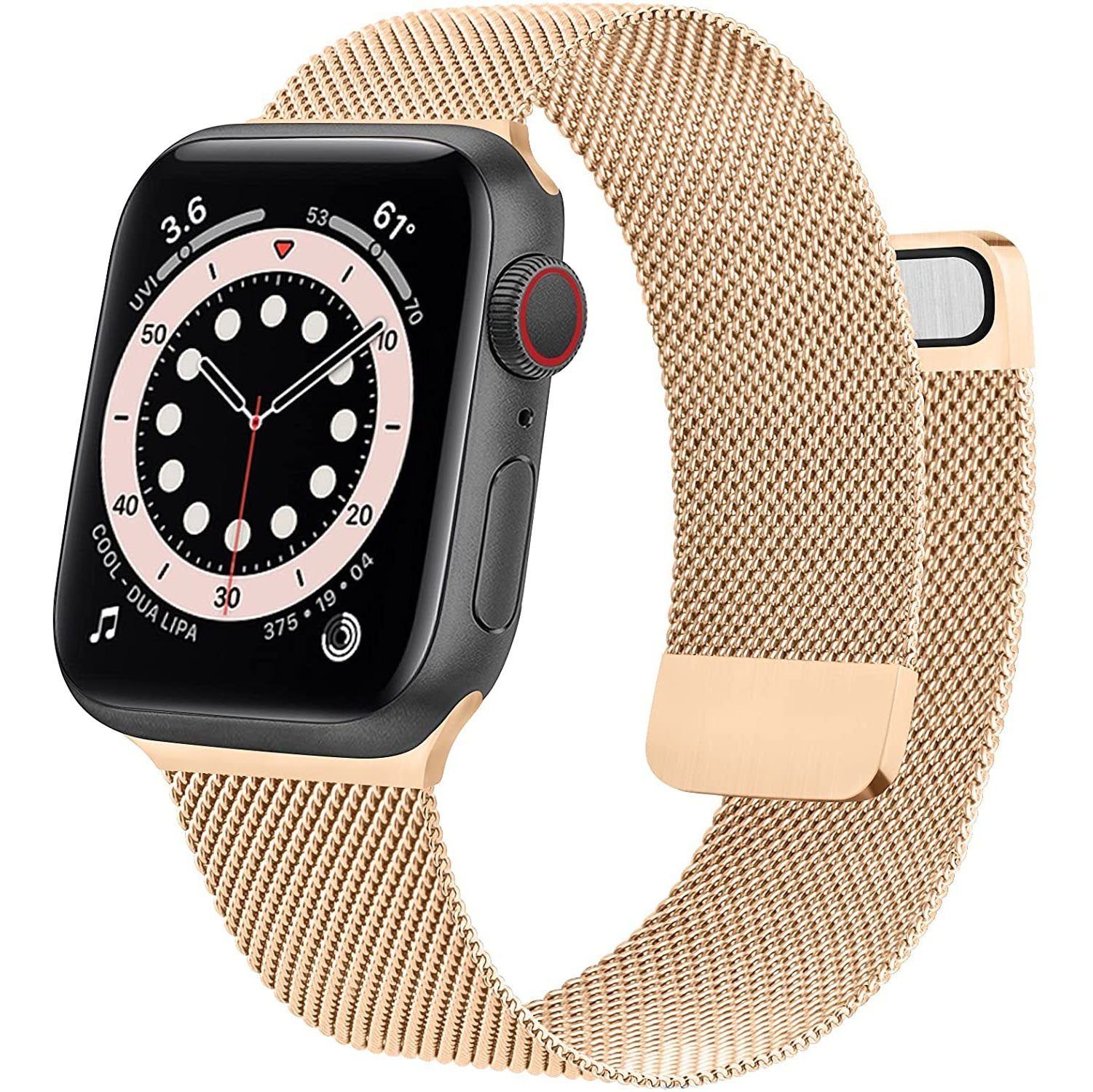 Stainless Steel Mesh Strap Replacement for Apple Watch Rose Gold Watch Band - Tophatter Daily Deals