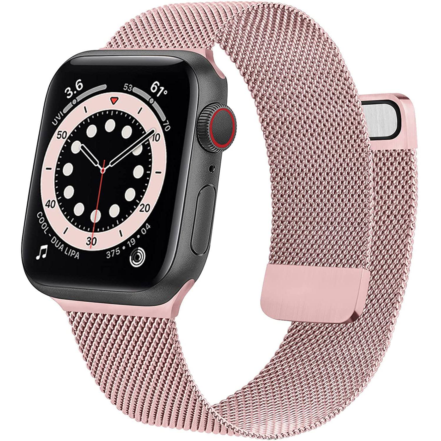 Stainless Steel Mesh Strap Replacement for Apple Watch Pink Watch Band - Tophatter Daily Deals