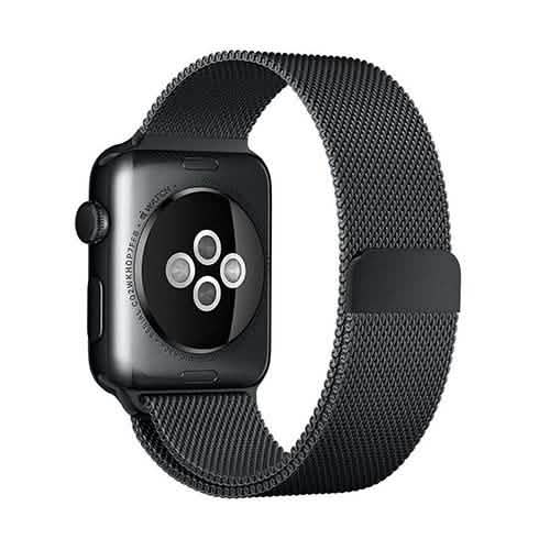 Stainless Steel Milanese Loop Band Replacement for Apple Watches Black Smart Watches - Tophatter Daily Deals