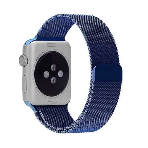 Stainless Steel Milanese Loop Band Replacement for Apple Watches 38mm Blue Smart Watches - Tophatter Daily Deals