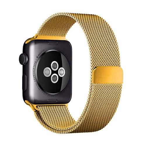 Stainless Steel Milanese Loop Band Replacement for Apple Watches Gold Smart Watches - Tophatter Daily Deals