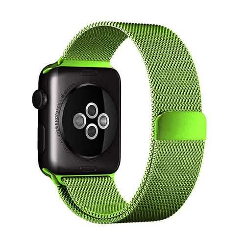 Stainless Steel Milanese Loop Band Replacement for Apple Watches Green Smart Watches - Tophatter Daily Deals