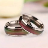 Stainless Steel Mood Ring Inlaid Thermal Discoloration Stone Rings - Tophatter Daily Deals