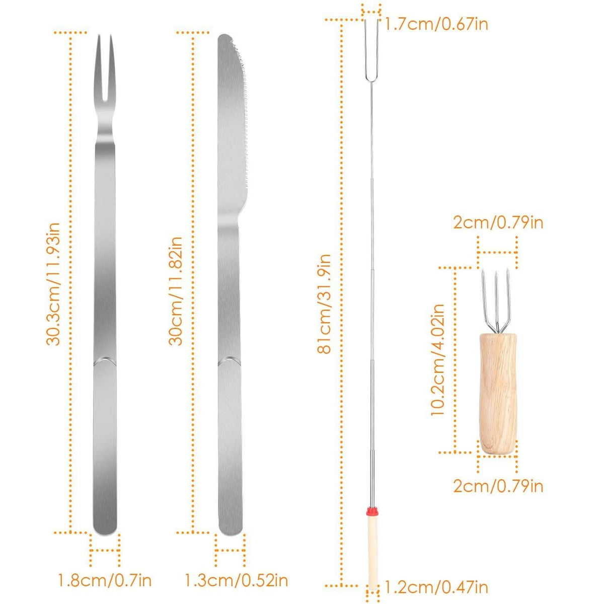 Stainless Steel Roasting Sticks Garden & Patio - Tophatter Daily Deals