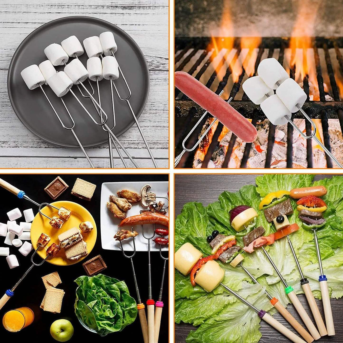 Stainless Steel Roasting Sticks Garden & Patio - Tophatter Daily Deals