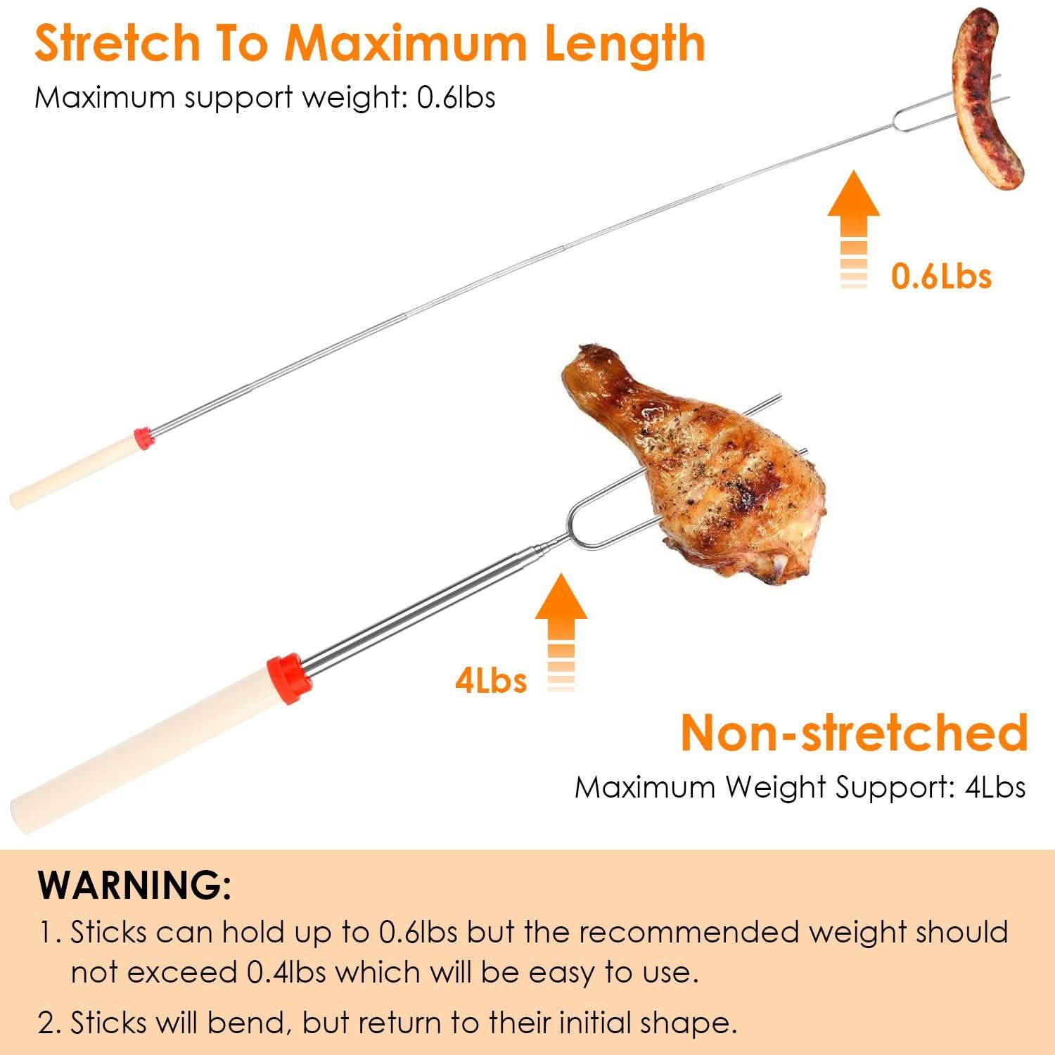 Stainless Steel Roasting Sticks Garden & Patio - Tophatter Daily Deals