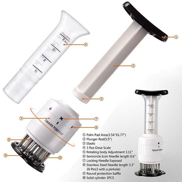 Stainless Steel Seasoning and Marinade Injector Needle Meat Tenderizer Kitchen Tools & Gadgets - Tophatter Daily Deals