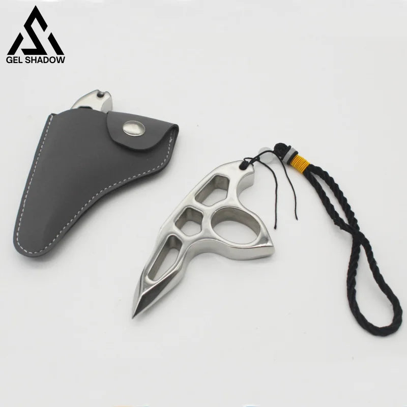 Stainless Steel Single Finger Brass Knuckle Broken Windows-GS117 Silver BRASSKNUCKLE - Tophatter Daily Deals