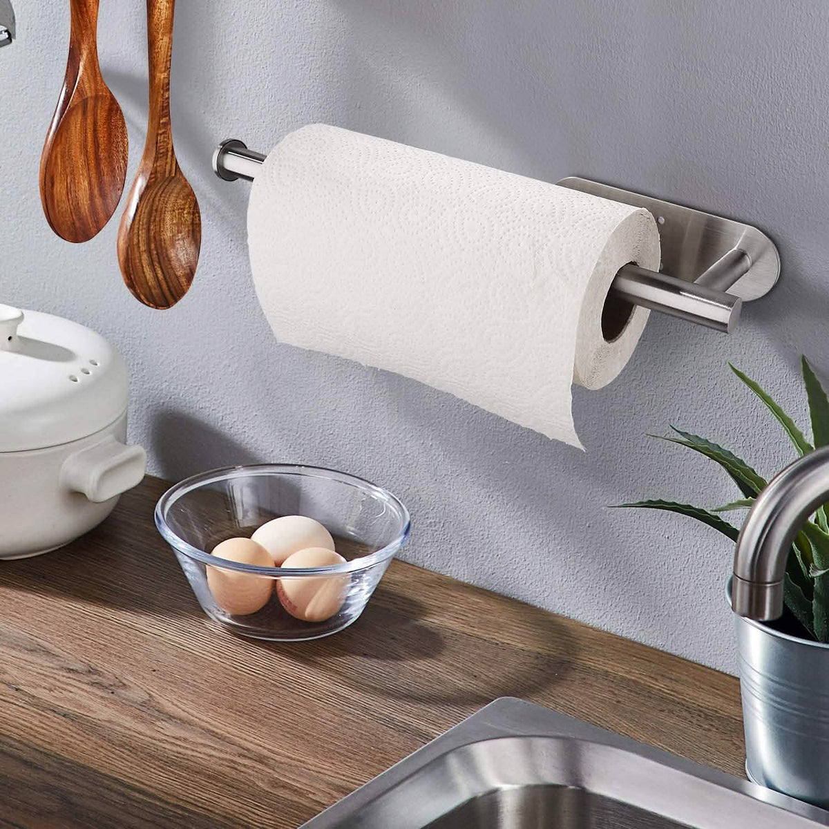 Stainless Steel Paper Towel Holder Kitchen Storage - Tophatter Daily Deals